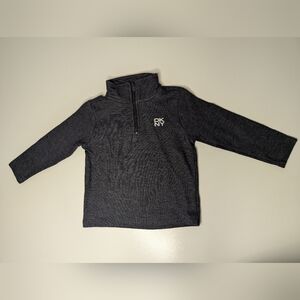 DKNY Boys 4T Quarter Zip Long Sleeve Gray/Black Sweater
